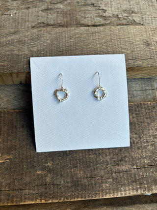 Sterling Silver Rustic Ring Earrings