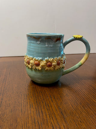 Blue and Green Sunflower Mug