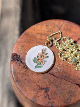 August Birth Flower Clay Necklace