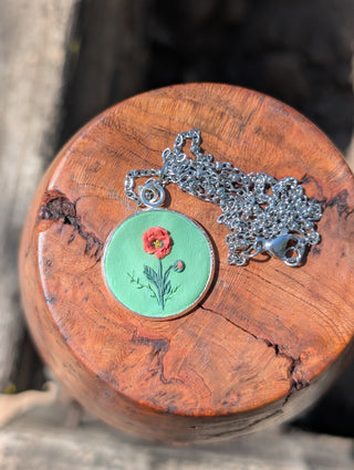 August Birth Flower Clay Necklace