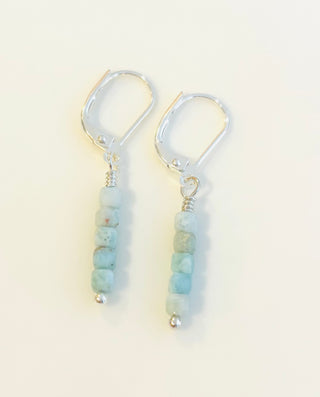 Larimar Cube Earrings