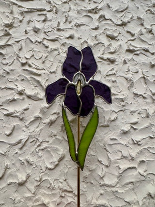 Stained Glass Flower Stake - Iris