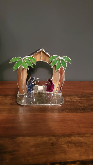 Stained Glass Nativity Scene