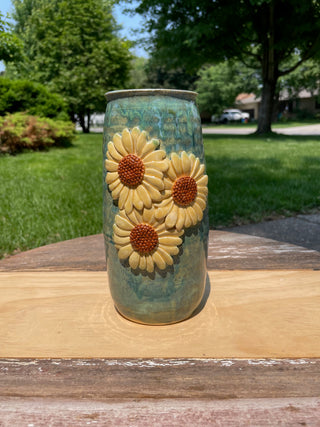 Green Sunflower Vase