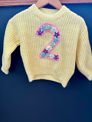 Embroidered “2” Sweater 2T