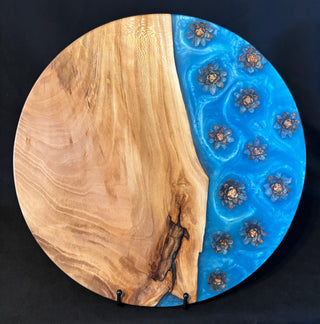 Lazy Susan Maple/Blue/Pinecones