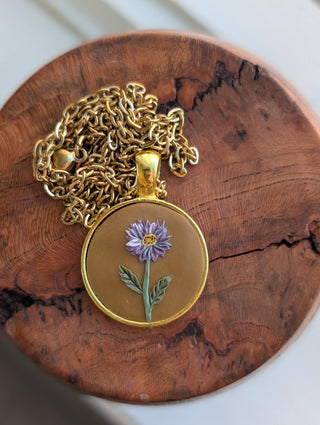 September Birth Flower Clay Necklace