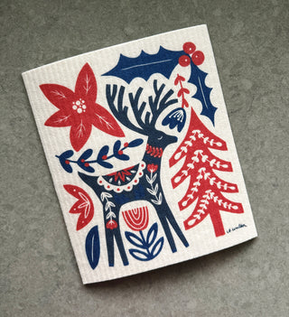 Reindeer Swedish Dishcloth