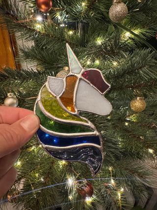 Stained Glass Ornament - Unicorn