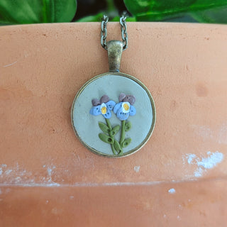 February Birth Flower Clay Necklace