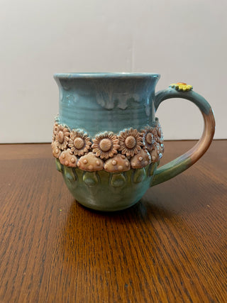 Blue, Pink and Green Floral Mug