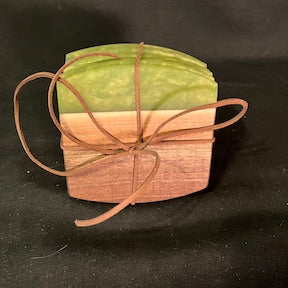 Coaster Set Walnut/Olive