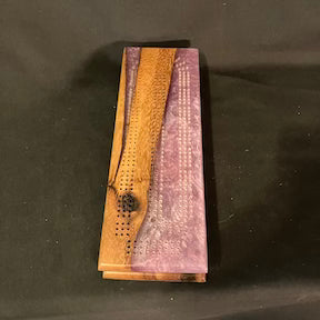 Cribbage Board Set Monkey Pod/Purple