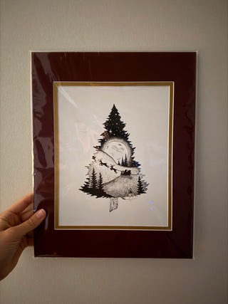 11 x 14 Christmas Tree in Red