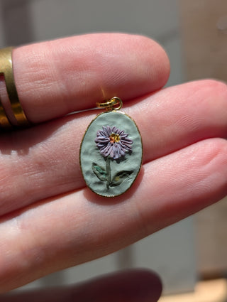 Dainty September Birth Flower Clay Necklace