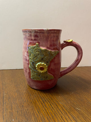 Pink Mug with Green MN