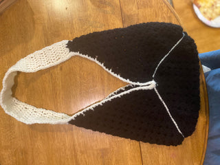 Granny Square Purse - Black w/ White Accents