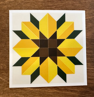 Sunflower Barn Quilt Sticker 2