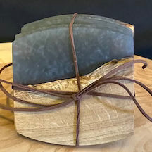 Coaster Set Oak/Grey