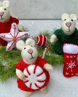 Felted Mice Ornaments