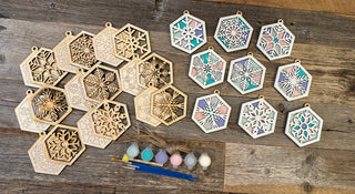 Hexagonal Snowflake Ornaments