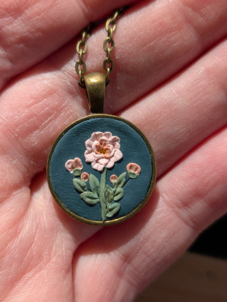 November Birth Flower Clay Necklace