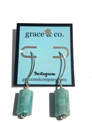 Amazonite Tubular Earrings