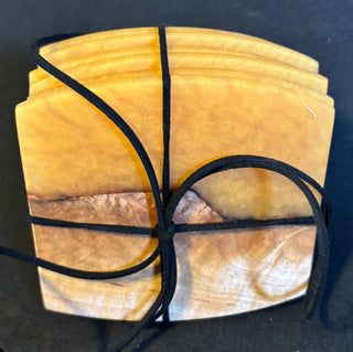 Coaster Set Maple/Gold