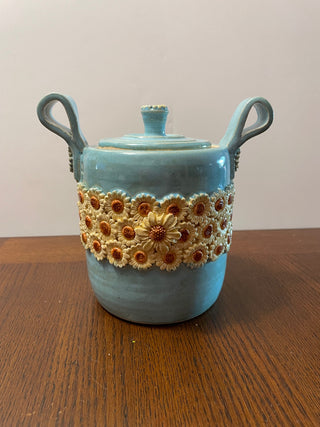 Blue Sunflower Candy Jar