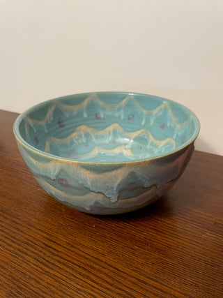 Peacock Glazed Mixing Bowl