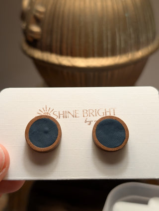 Dark Blue Stud Earrings