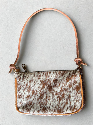 Cowhide Zipper Handbag Small