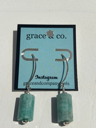 Amazonite Tube Earrings