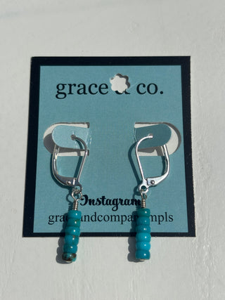 Turquoise Heshi 6 Leverback Earrings