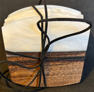 Coaster Set Walnut/White