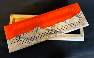 Cribbage Board Set Maple/Orange