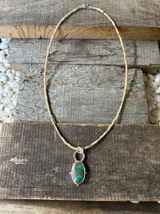 Kingman Turquoise and Clay Beads Necklace
