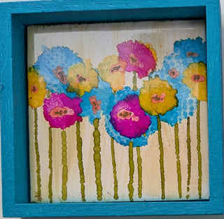 blue frame flowers