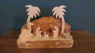 Nativity Scene with Burl Wood