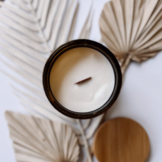 Orchid Santal Scented Candle - 15 oz Amber Jar