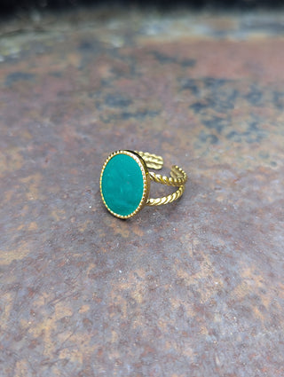 Green Vintage Clay Ring