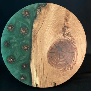 Lazy Susan Oak/Green/Pinecones