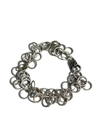 Matte Silver Rings Bracelet