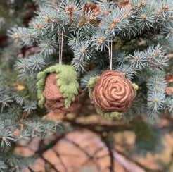 Felted Pinecone Ornament