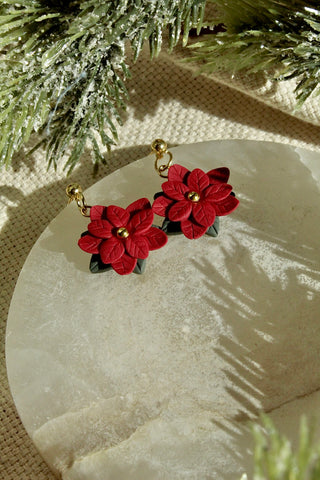 Poinsettia Earrings