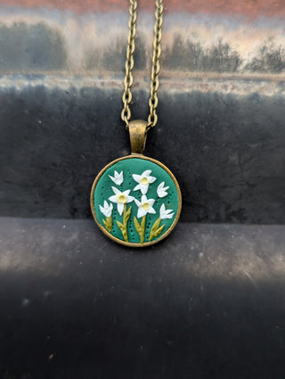 December Birth Flower Clay Necklace