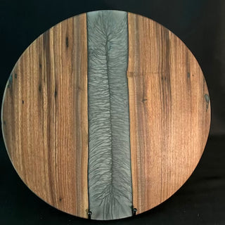 Lazy Susan Walnut/Silver