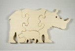 Handmade Wooden Puzzle - Rhino