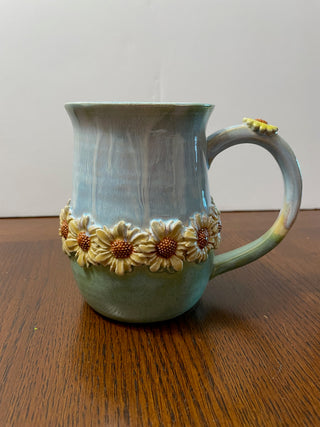 Blue and Green Sunflower Mug