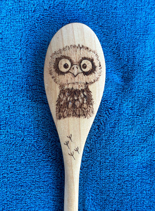 Wide Eyed Chicken Wood Spoon